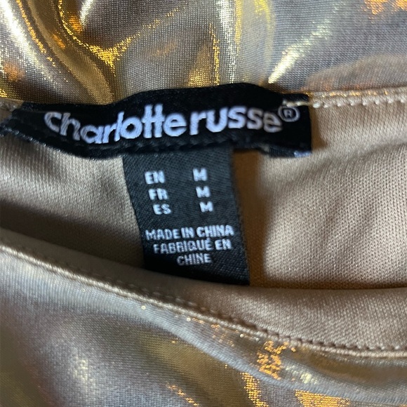 Charlotte Russe Shimmering Gold Sleeveless Dress - Picture 3 of 3
